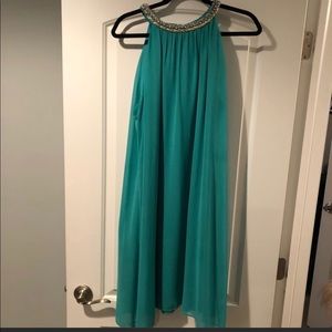 MSK Flowy Teal Dress with Jewel Accents